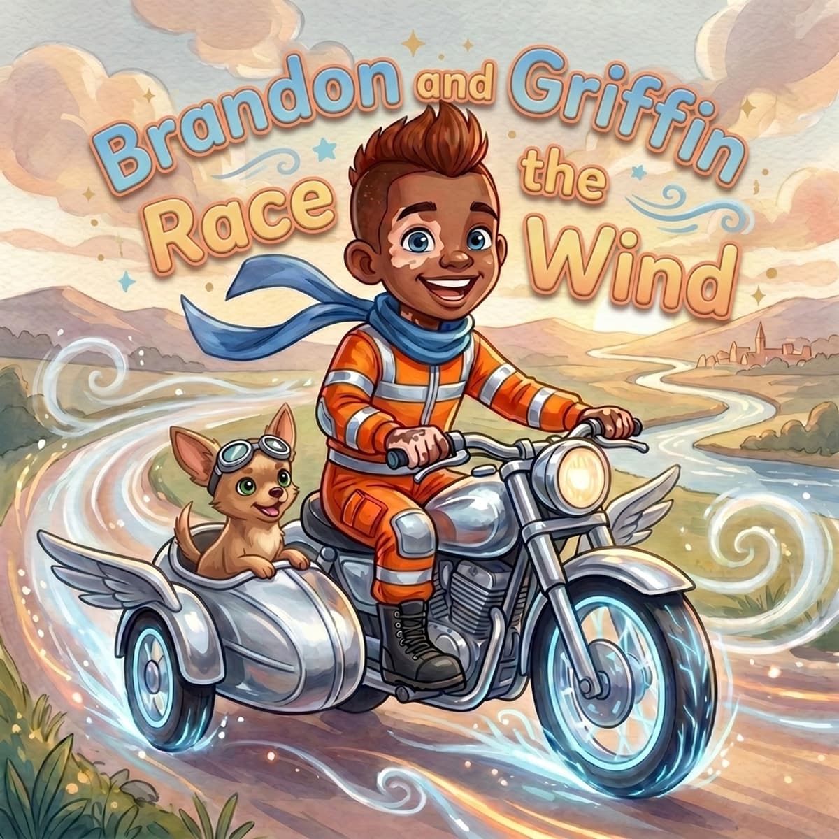 Book cover - Brandon and Griffin Race the Wind